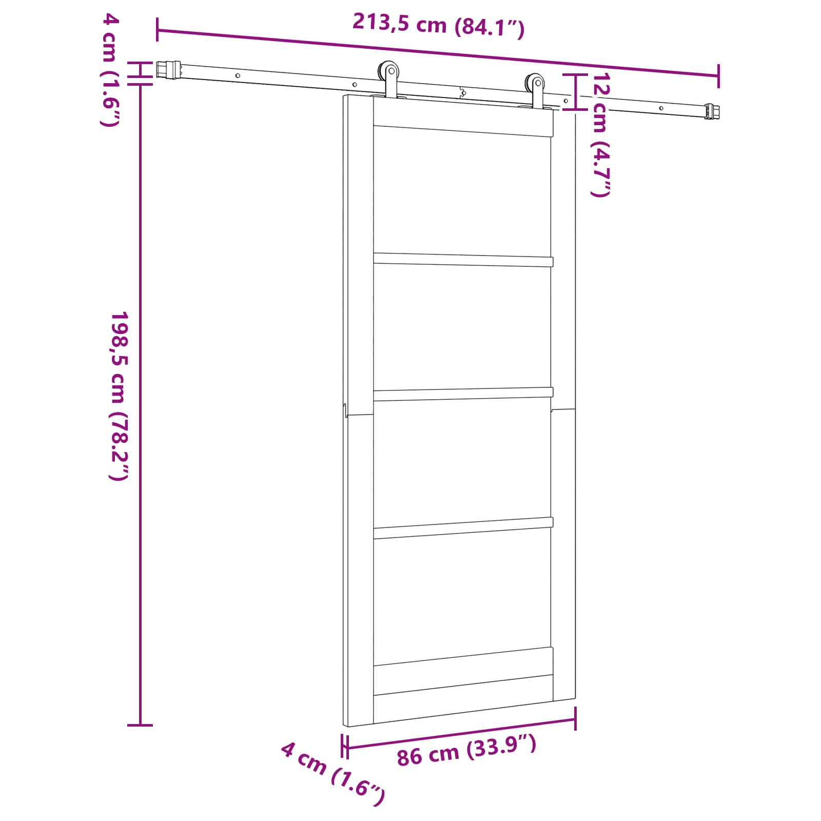 Συρόμενη Πόρτα ORKDAL Φυσικό 86 x 198,5 cm Μασίφ Ξύλο Πεύκου - Pakobazaar