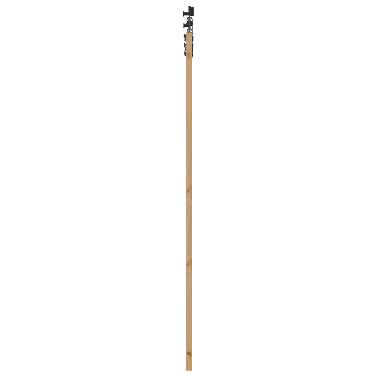 Συρόμενη Πόρτα Φυσικό και Μαύρο 83 x 211 εκ. Μασίφ Ξύλο Πεύκου
