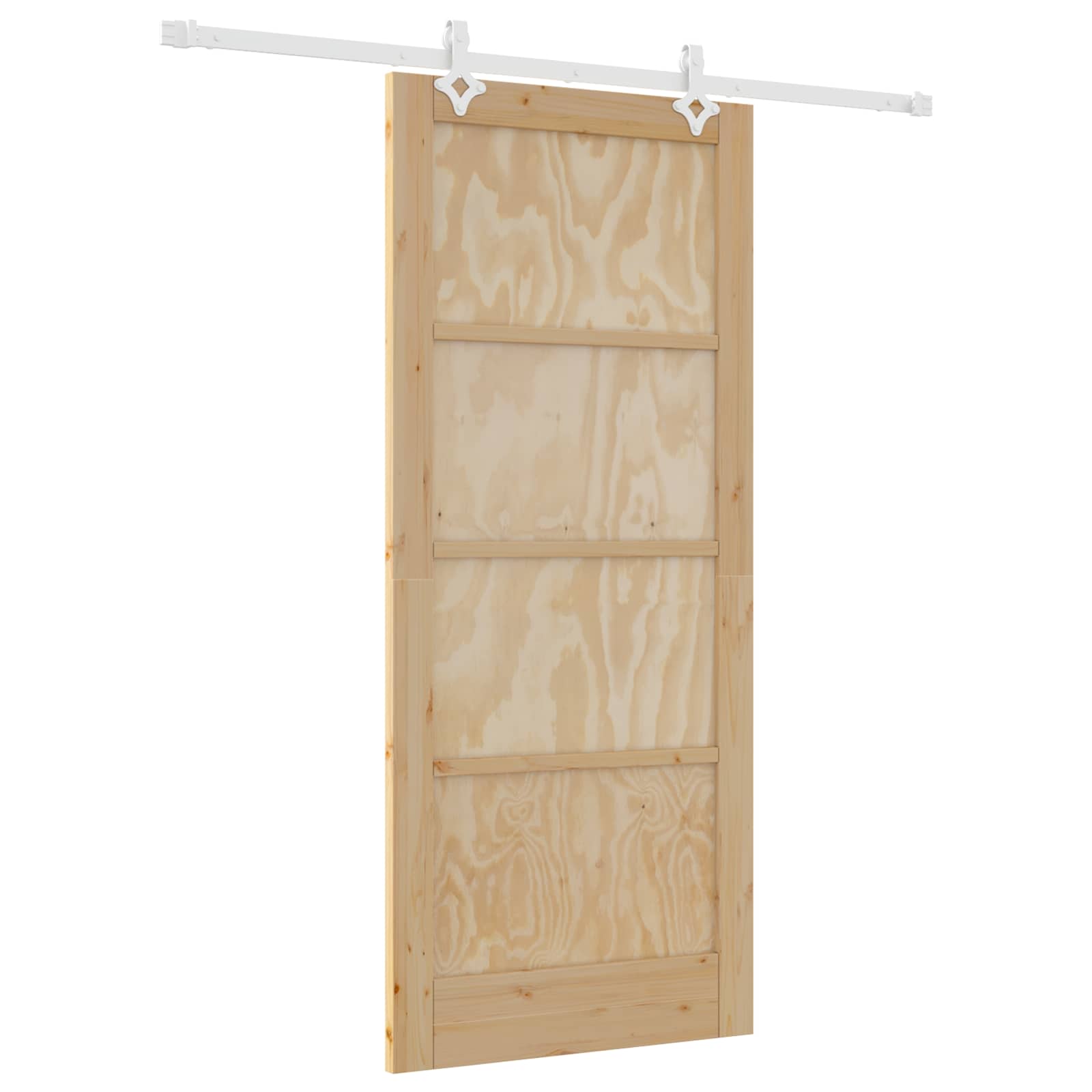 Συρόμενη Πόρτα Φυσικό και Λευκό 86 x 198,5 cm Μασίφ Ξύλο Πεύκου - Pakobazaar