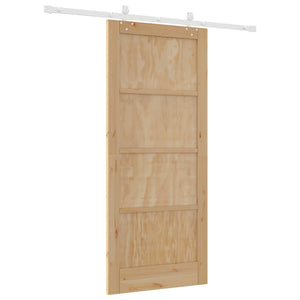 Συρόμενη Πόρτα Φυσικό και Λευκό 86 x 198,5 cm Μασίφ Ξύλο Πεύκου - Pakobazaar