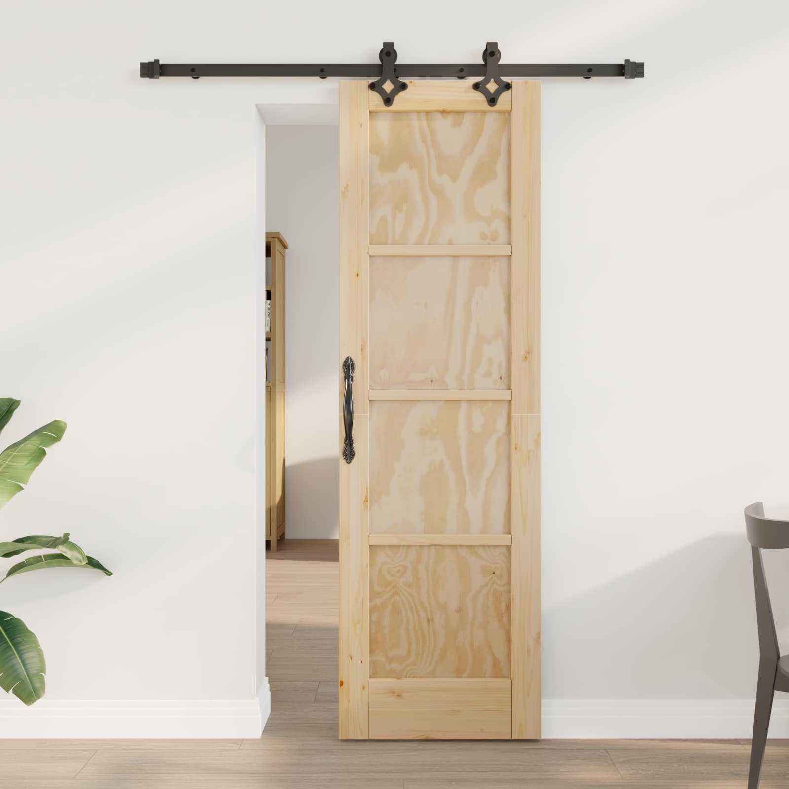 Συρόμενη Πόρτα ORKDAL Φυσικό 61 x 198,5 εκ. Μασίφ Ξύλο Πεύκου - Pakobazaar