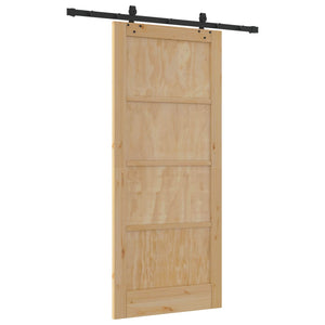 Συρόμενη Πόρτα ORKDAL Φυσικό 86 x 198,5 cm Μασίφ Ξύλο Πεύκου - Pakobazaar