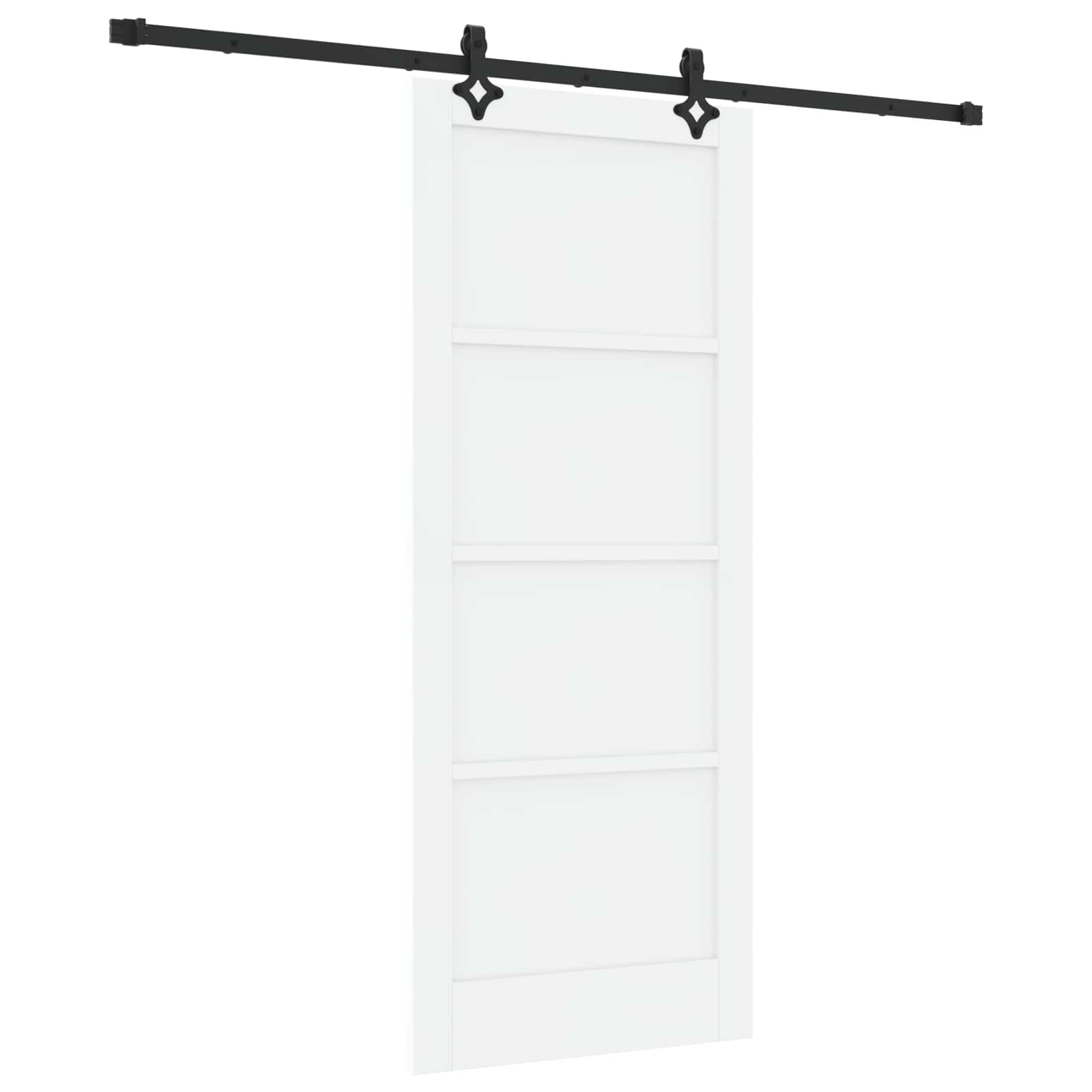 Συρόμενη Πόρτα ORKDAL Λευκό 83 x 202 εκ. Μασίφ Ξύλο Πεύκου - Pakobazaar