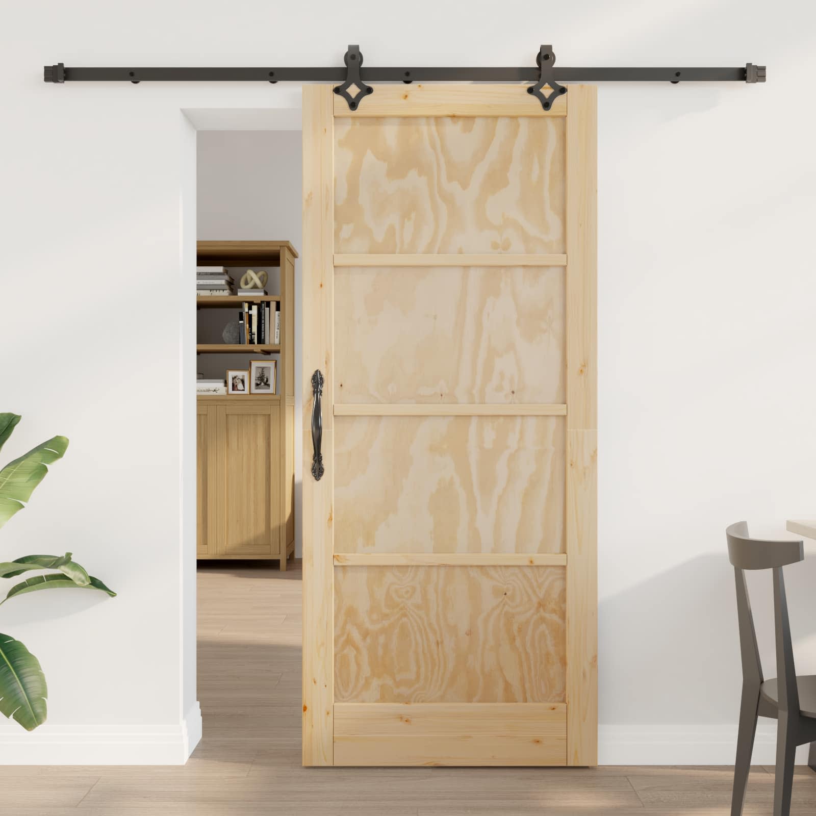 Συρόμενη Πόρτα ORKDAL Φυσικό 86 x 198,5 cm Μασίφ Ξύλο Πεύκου - Pakobazaar