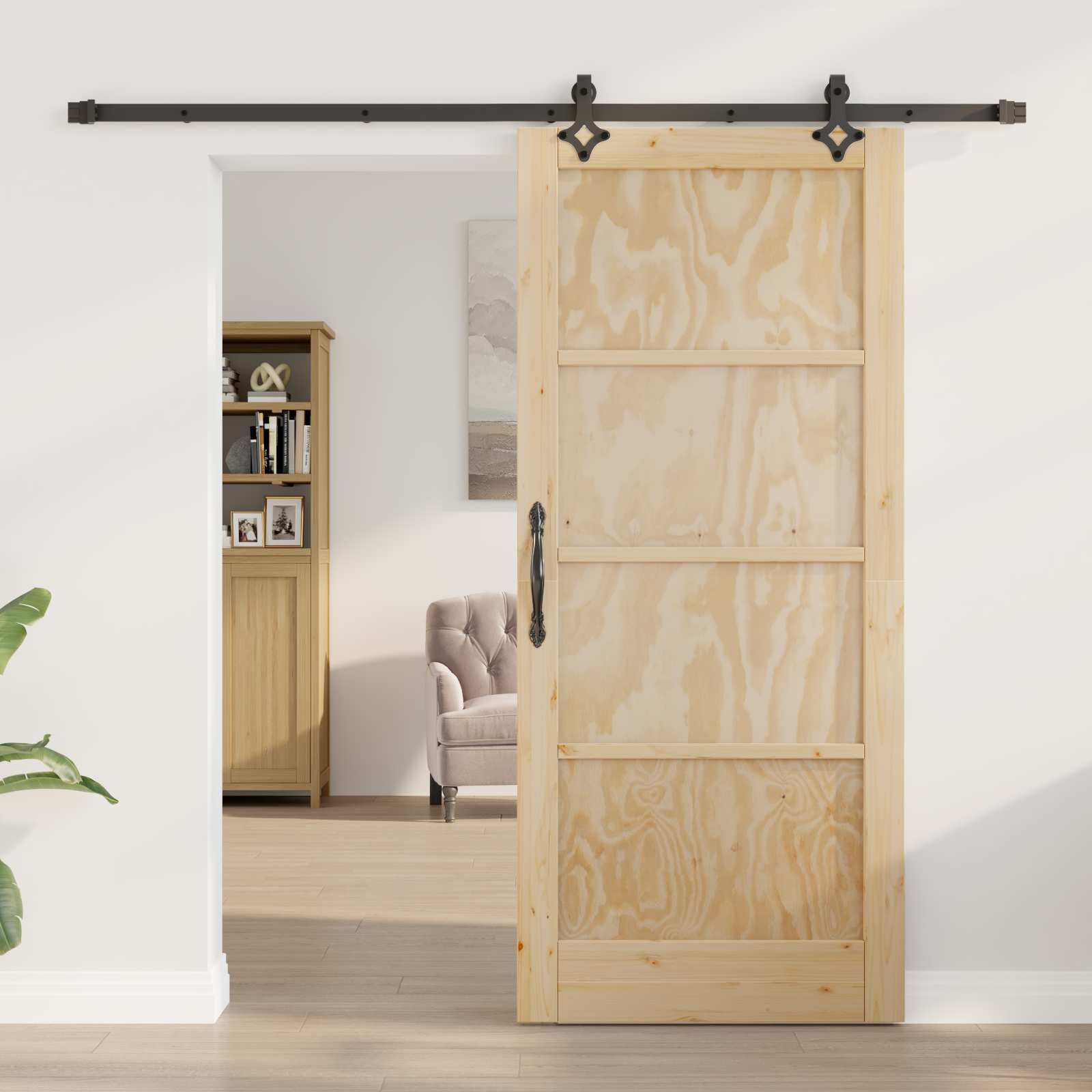 Συρόμενη Πόρτα ORKDAL Φυσικό 86 x 198,5 cm Μασίφ Ξύλο Πεύκου - Pakobazaar