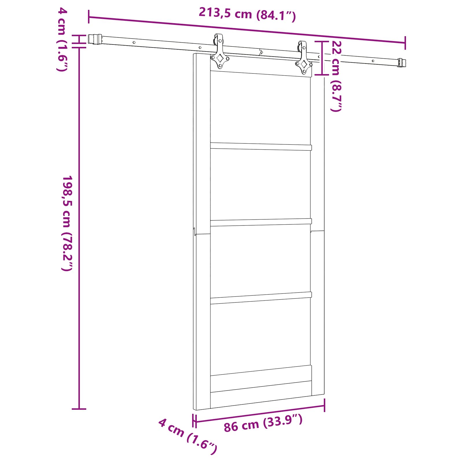 Συρόμενη Πόρτα ORKDAL Φυσικό 86 x 198,5 cm Μασίφ Ξύλο Πεύκου - Pakobazaar