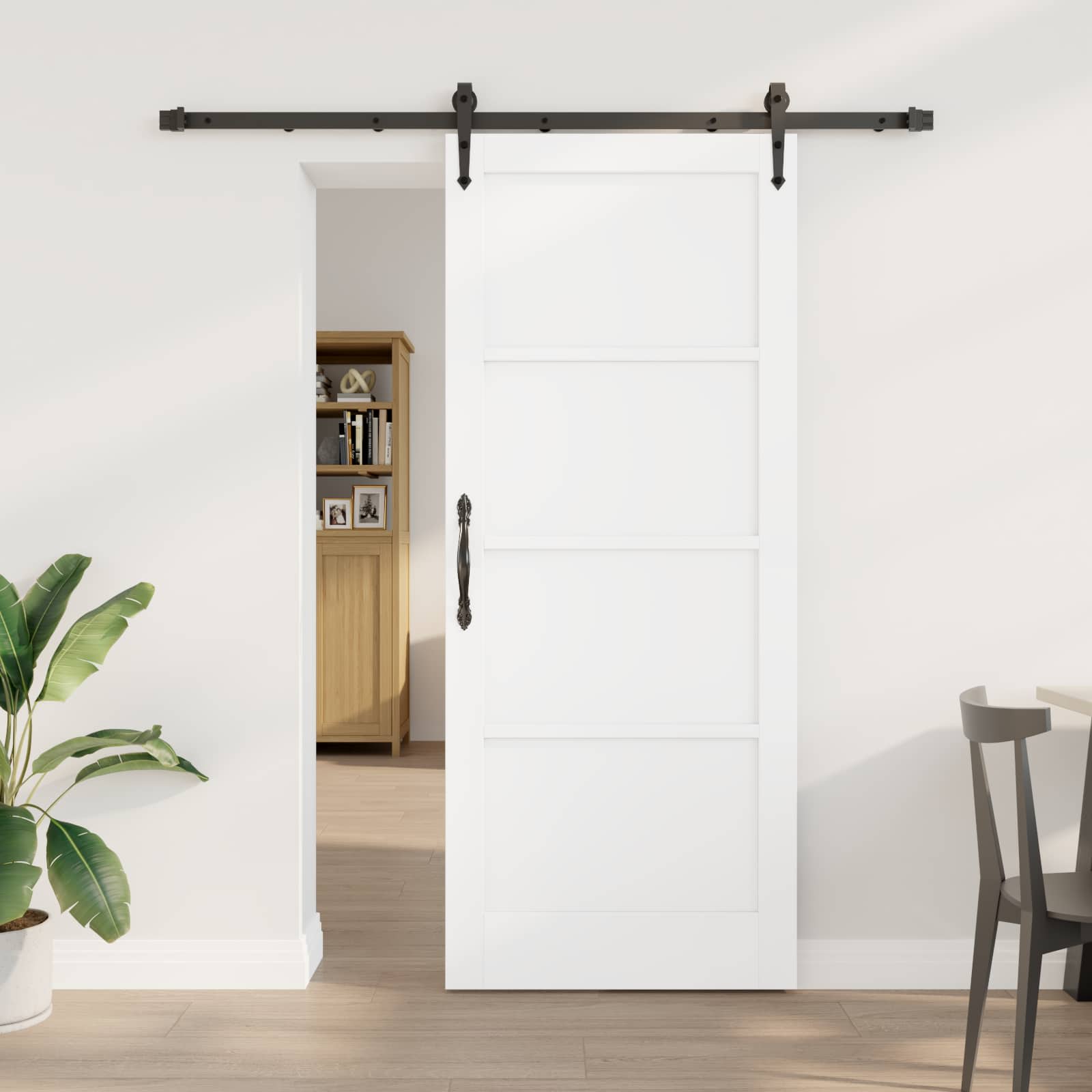 Συρόμενη Πόρτα ORKDAL Λευκό και Μαύρο 83 x 202 εκ. - Pakobazaar