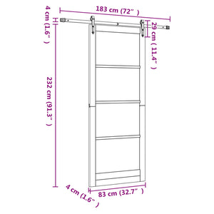 Συρόμενη Πόρτα ORKDAL Φυσικό και Μαύρο 83 x 232 εκ. - Pakobazaar