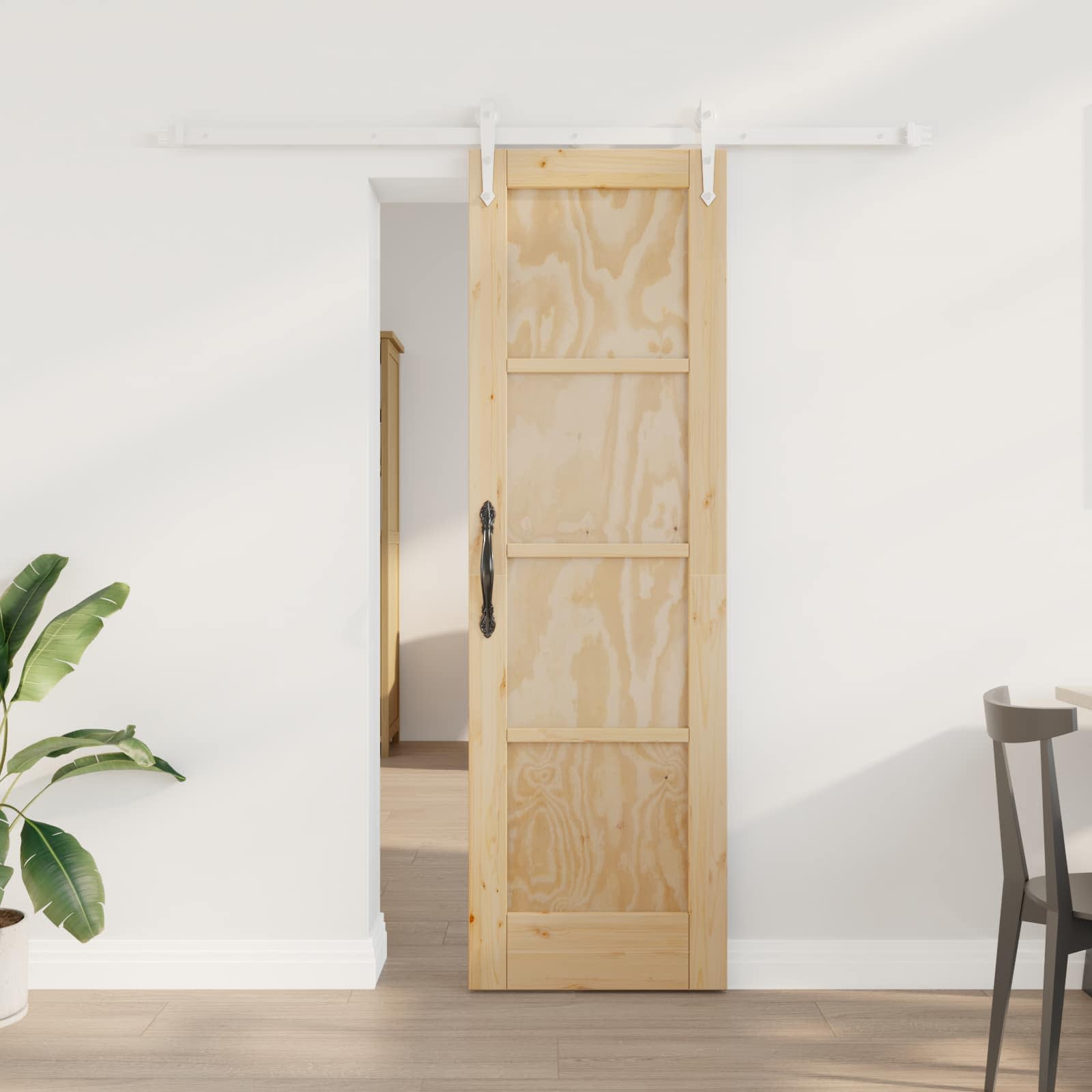 Συρόμενη Πόρτα ORKDAL Φυσικό και Λευκό 61 x 198,5 εκ. - Pakobazaar