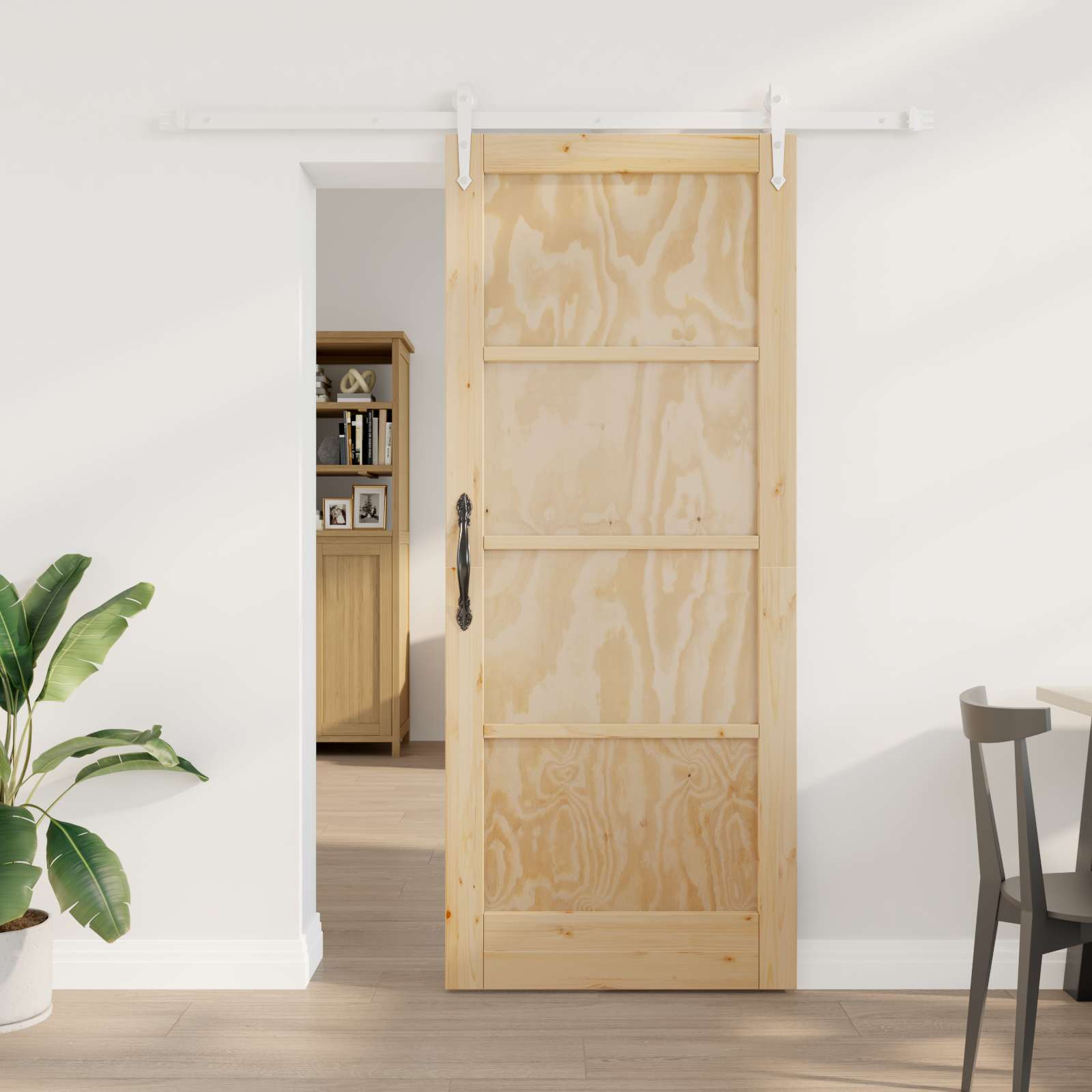 Συρόμενη Πόρτα ORKDAL Φυσικό και Λευκό 83 x 202 εκ. - Pakobazaar