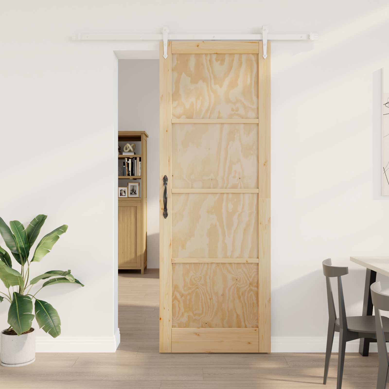 Συρόμενη Πόρτα ORKDAL Φυσικό και Λευκό 83 x 232 εκ. - Pakobazaar