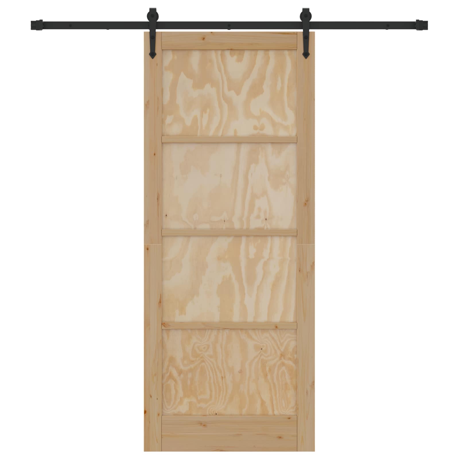 Συρόμενη Πόρτα ORKDAL Φυσικό και Μαύρο 86 x 211 cm - Pakobazaar