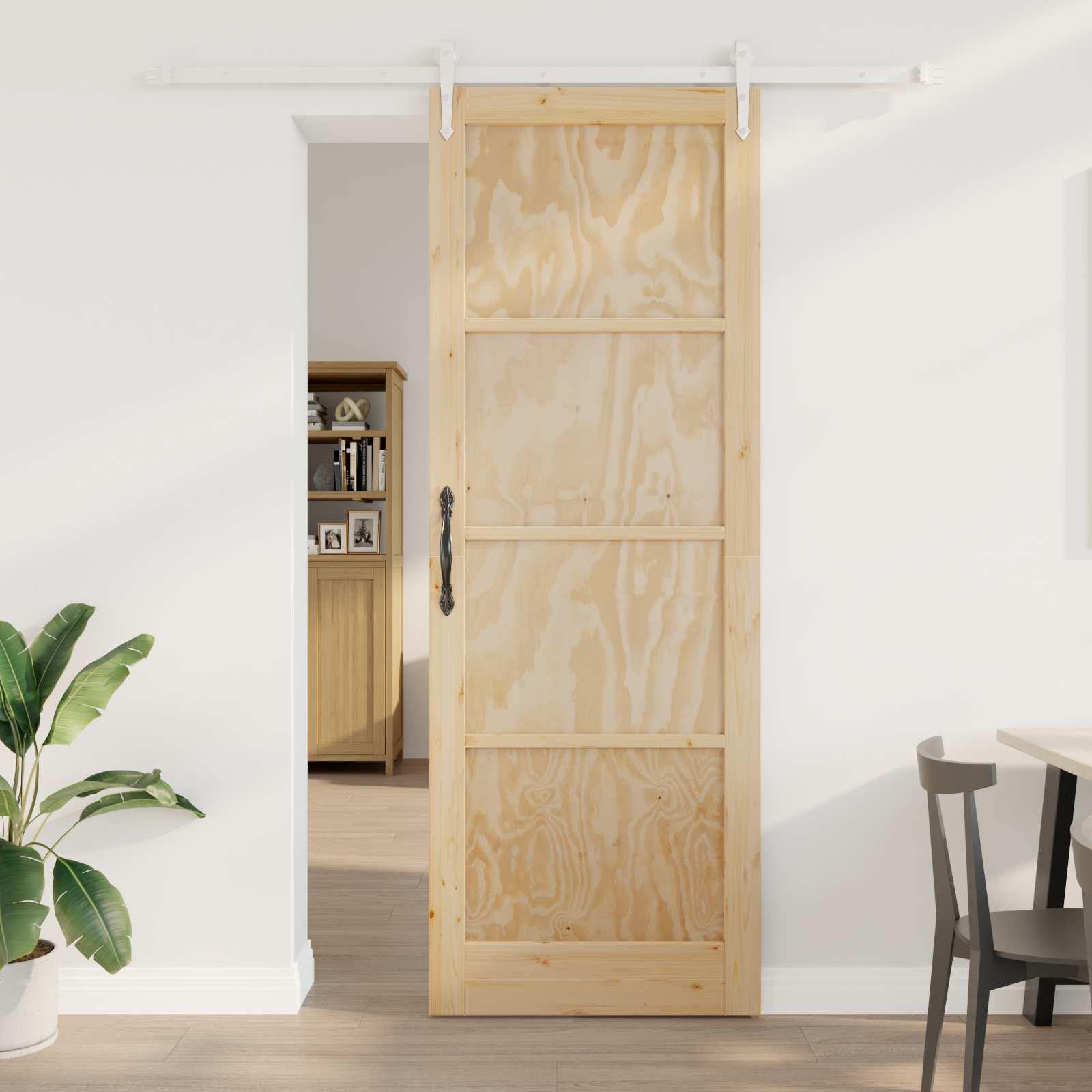 Συρόμενη Πόρτα ORKDAL Φυσικό και Λευκό 83 x 232 εκ. - Pakobazaar