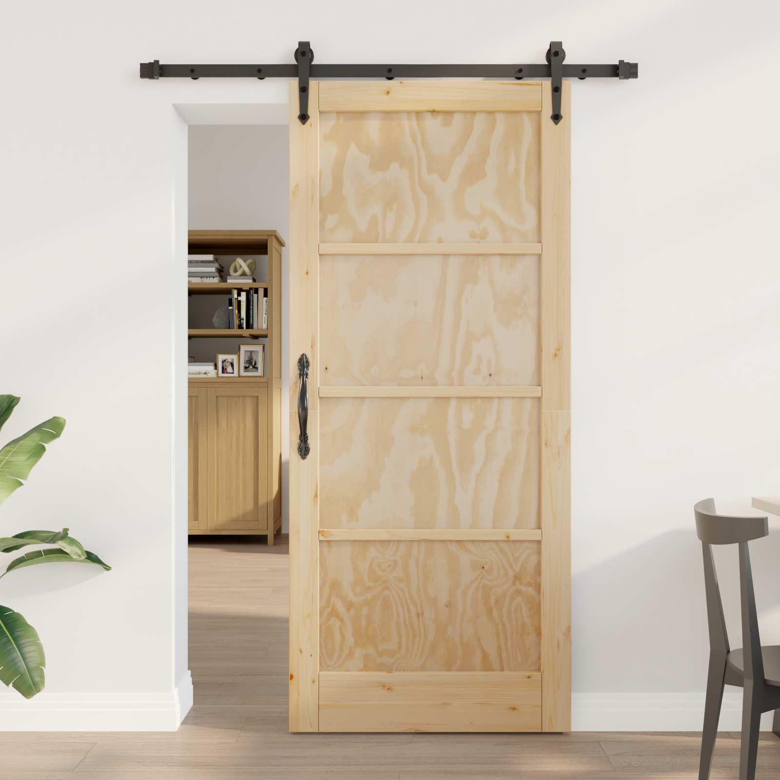 Συρόμενη Πόρτα ORKDAL Φυσικό 86 x 198,5 cm Μασίφ Ξύλο Πεύκου - Pakobazaar