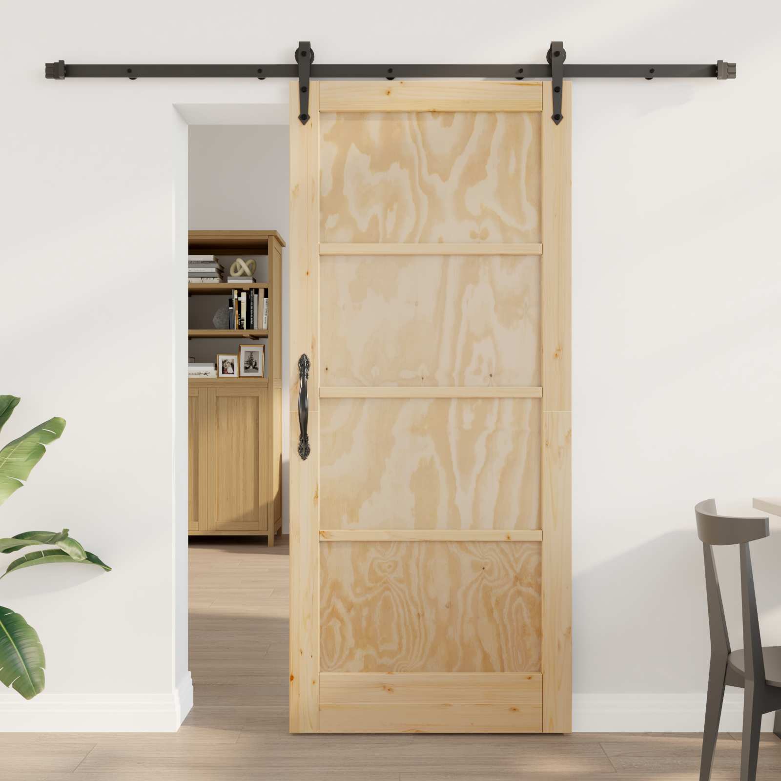 Συρόμενη Πόρτα ORKDAL Φυσικό 86 x 198,5 cm Μασίφ Ξύλο Πεύκου - Pakobazaar
