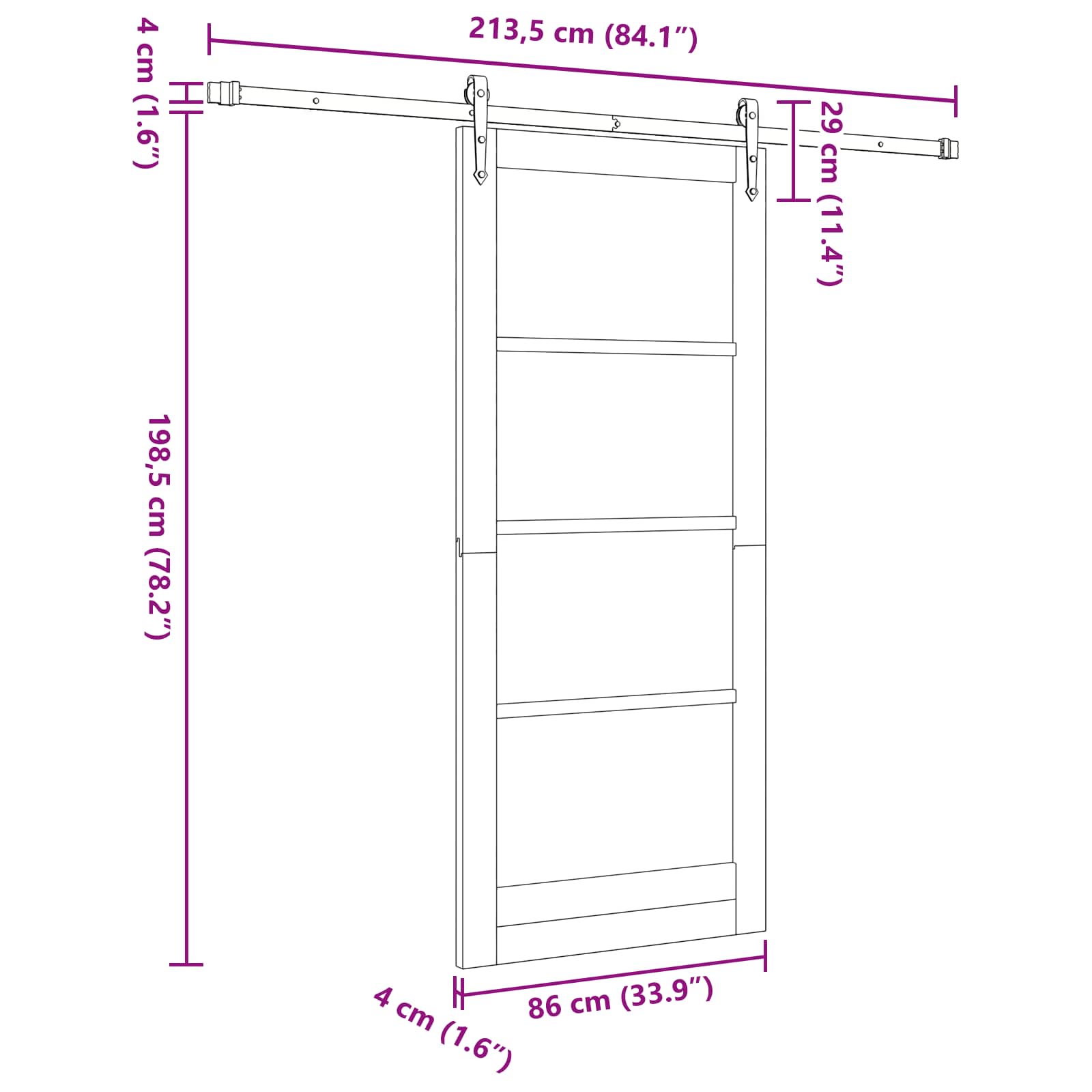 Συρόμενη Πόρτα ORKDAL Φυσικό 86 x 198,5 cm Μασίφ Ξύλο Πεύκου - Pakobazaar