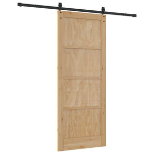 Συρόμενη Πόρτα ORKDAL Φυσικό 86 x 211 cm Μασίφ Ξύλο Πεύκου - Pakobazaar