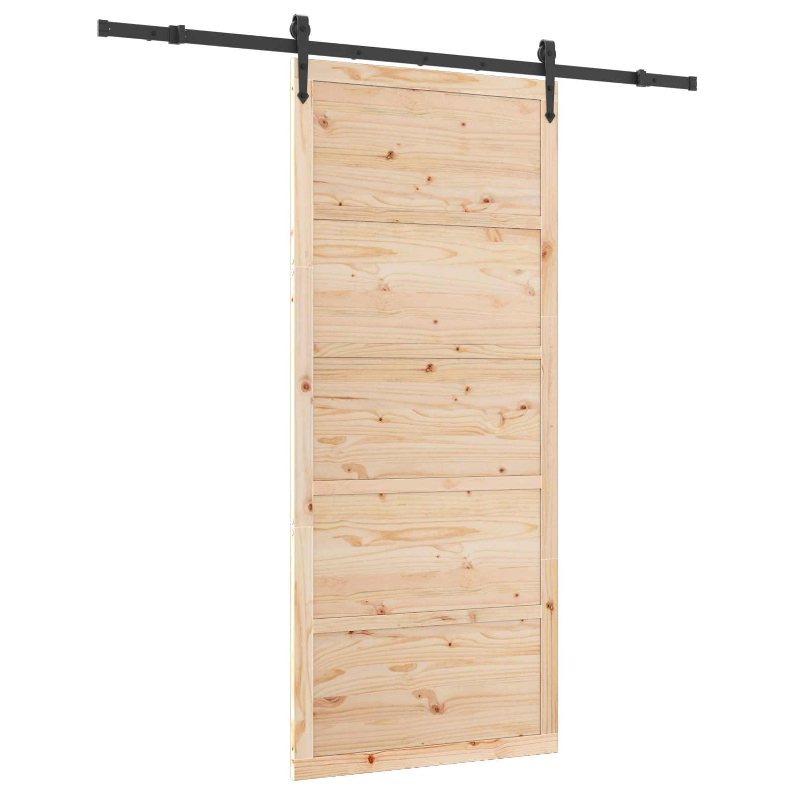 Συρόμενη Πόρτα Φυσικό 80 x 208 εκ. Μασίφ Ξύλο Πεύκου - Pakobazaar