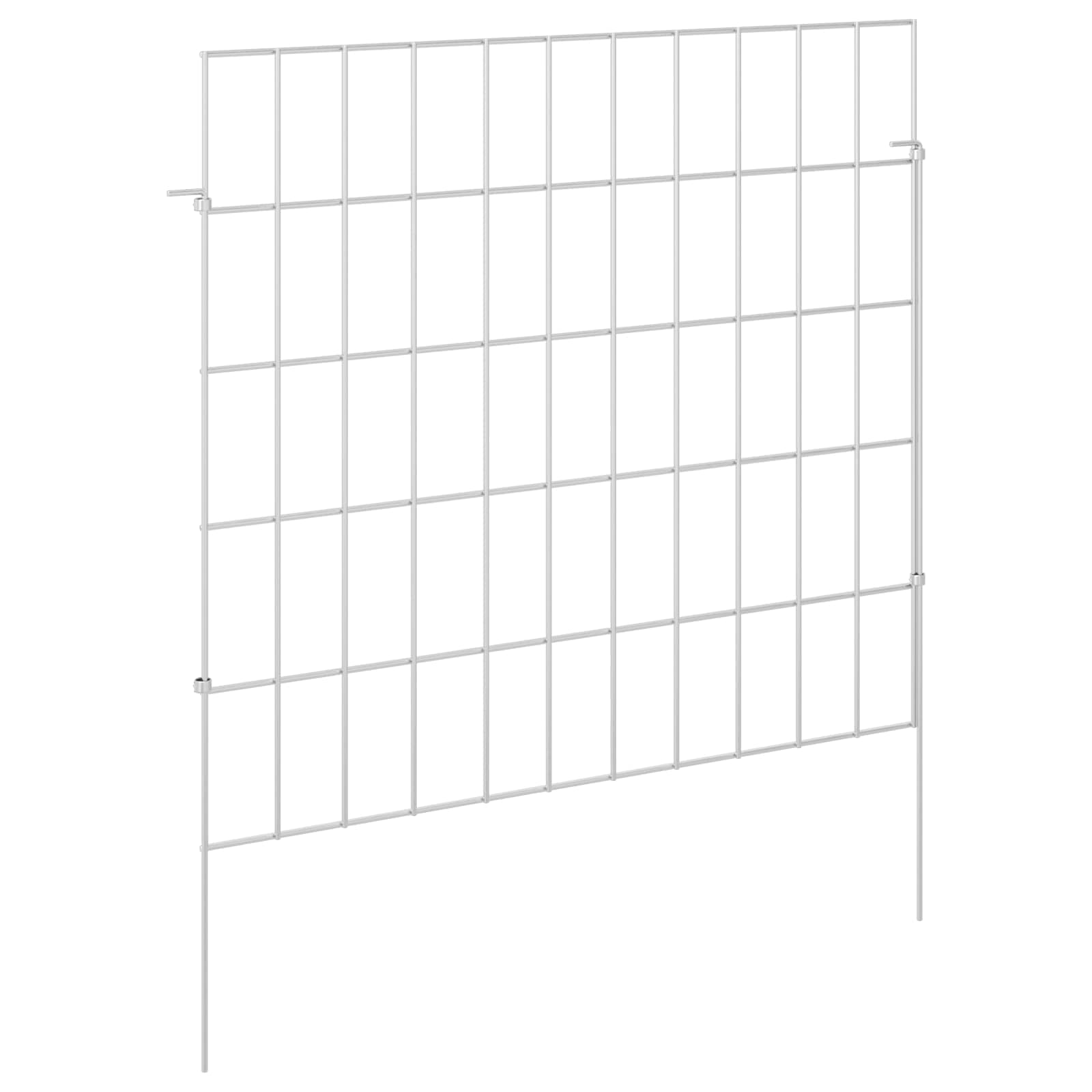 Περίφραξη Κήπου με Στήλες 48 pcs 55 x 50 εκ. Mesh Ασημί