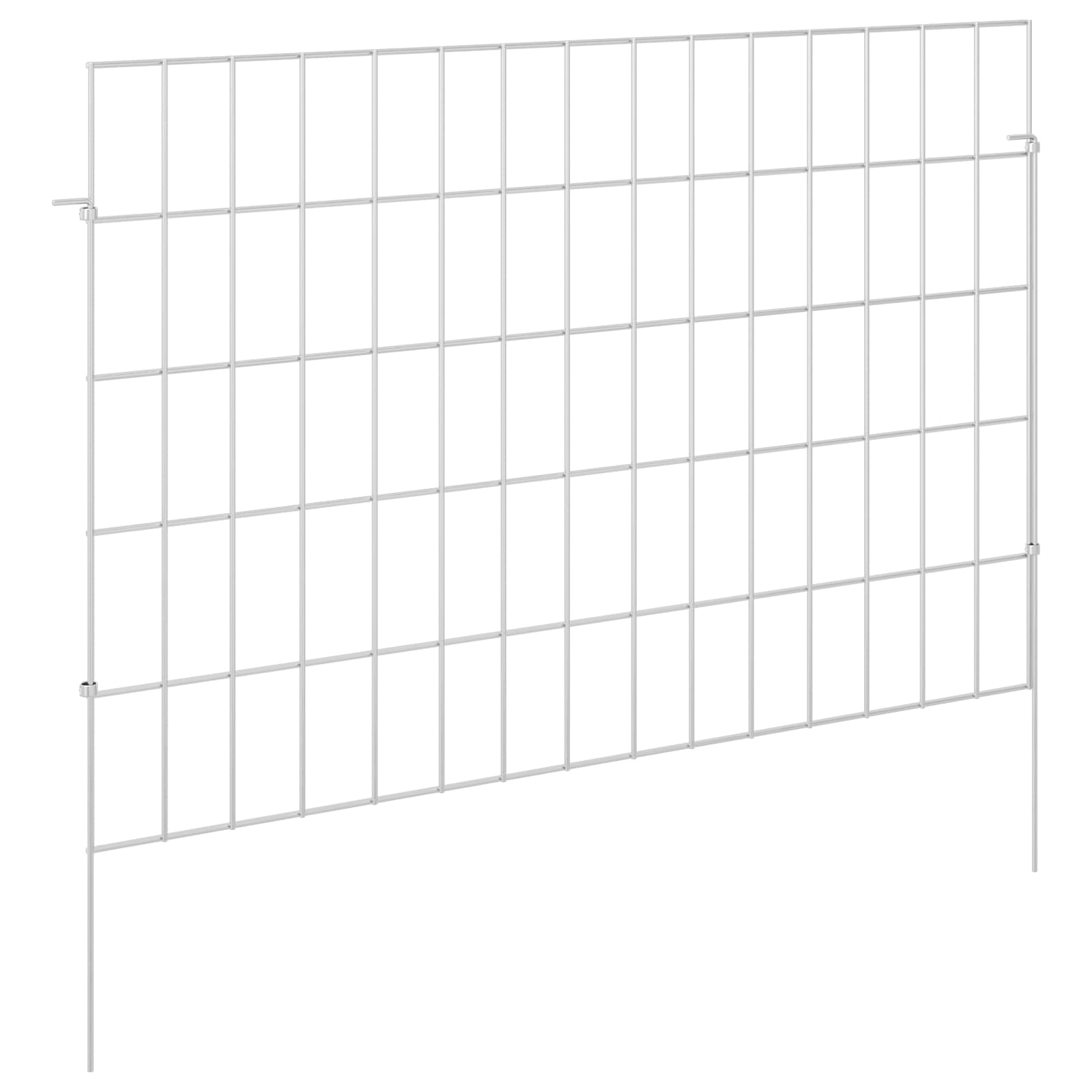 Περίφραξη Κήπου με Στήλες 48 pcs 75 x 50 εκ. Mesh Ασημί - Pakobazaar
