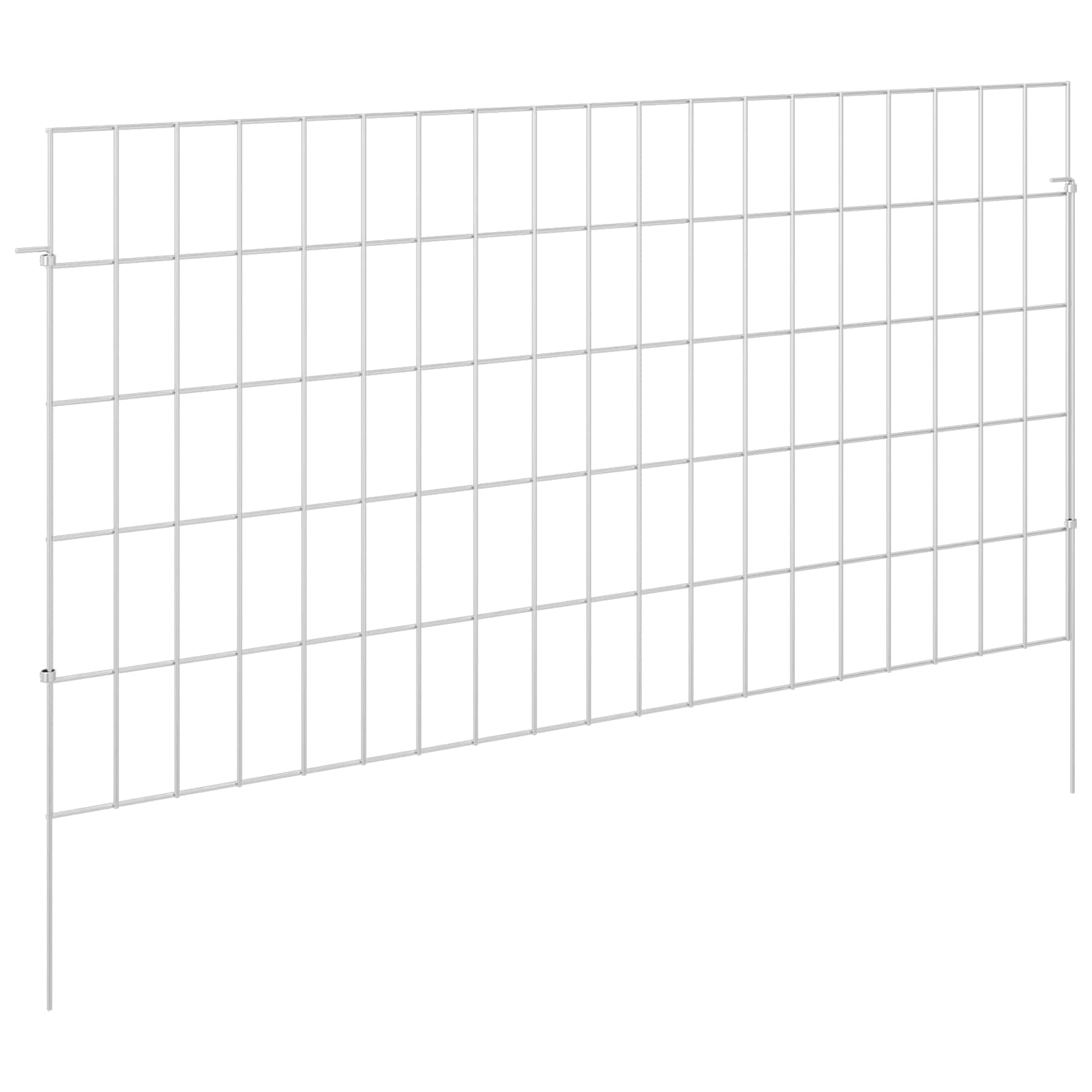 Περίφραξη Κήπου με Στήλες 48 pcs 95 x 50 εκ. Mesh Ασημί - Pakobazaar