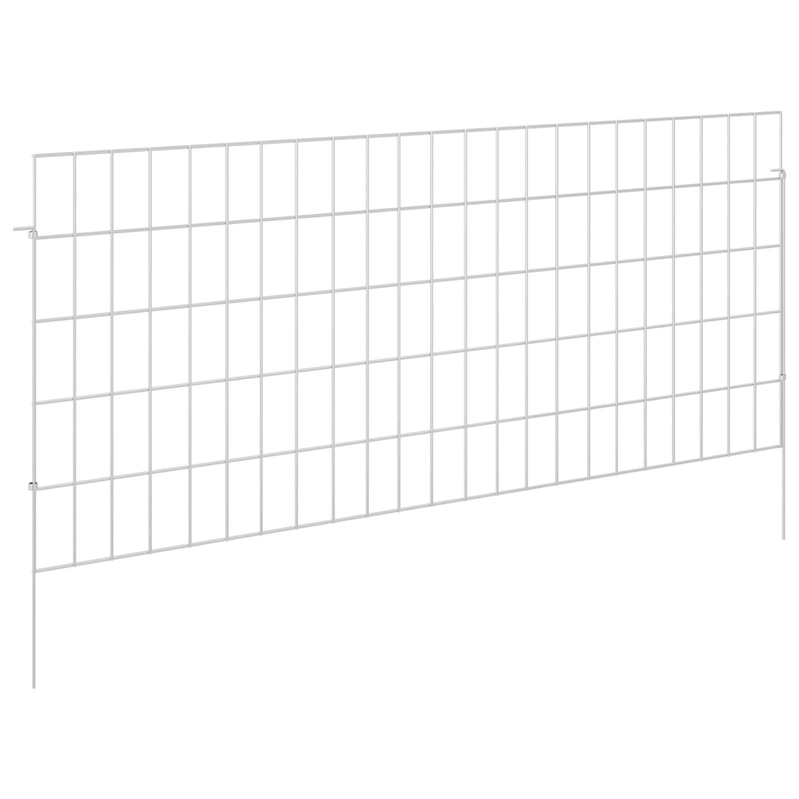 Περίφραξη Κήπου με Στήλες 24 pcs 115 x 50 cm Mesh Ασημί - Pakobazaar
