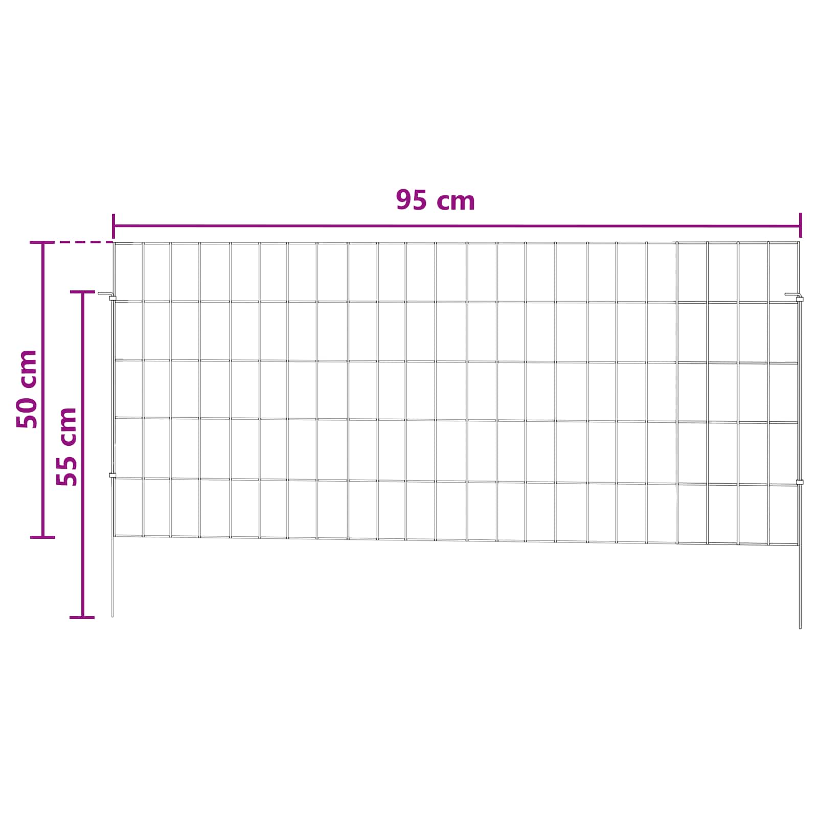Περίφραξη Κήπου με Στήλες 48 pcs 115 x 50 cm Mesh Ασημί - Pakobazaar