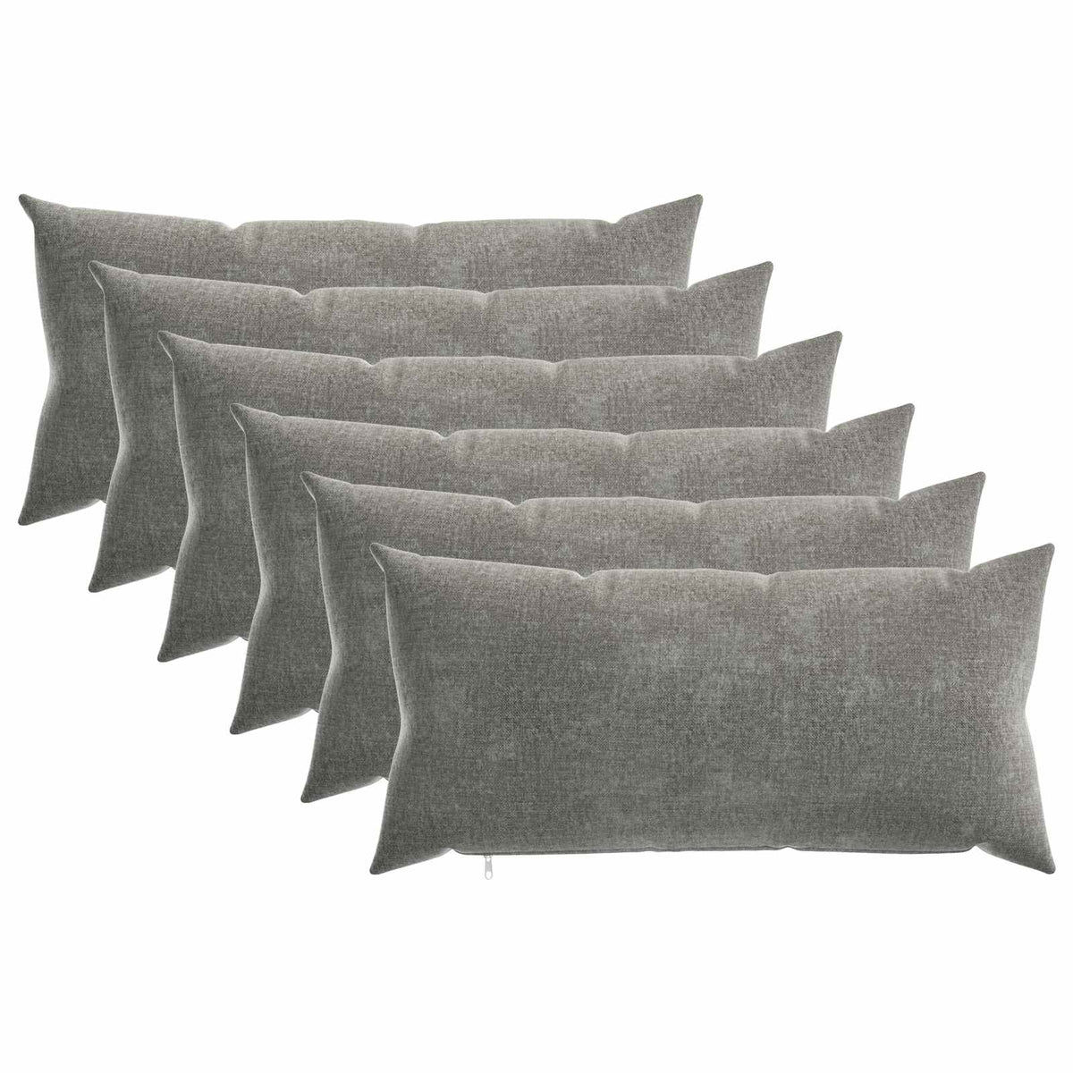 Μαξιλάρι 6 τμχ. HEERLEN Σκούρο Γκρι 40 x 70 cm Ύφασμα Chenille - Pakobazaar