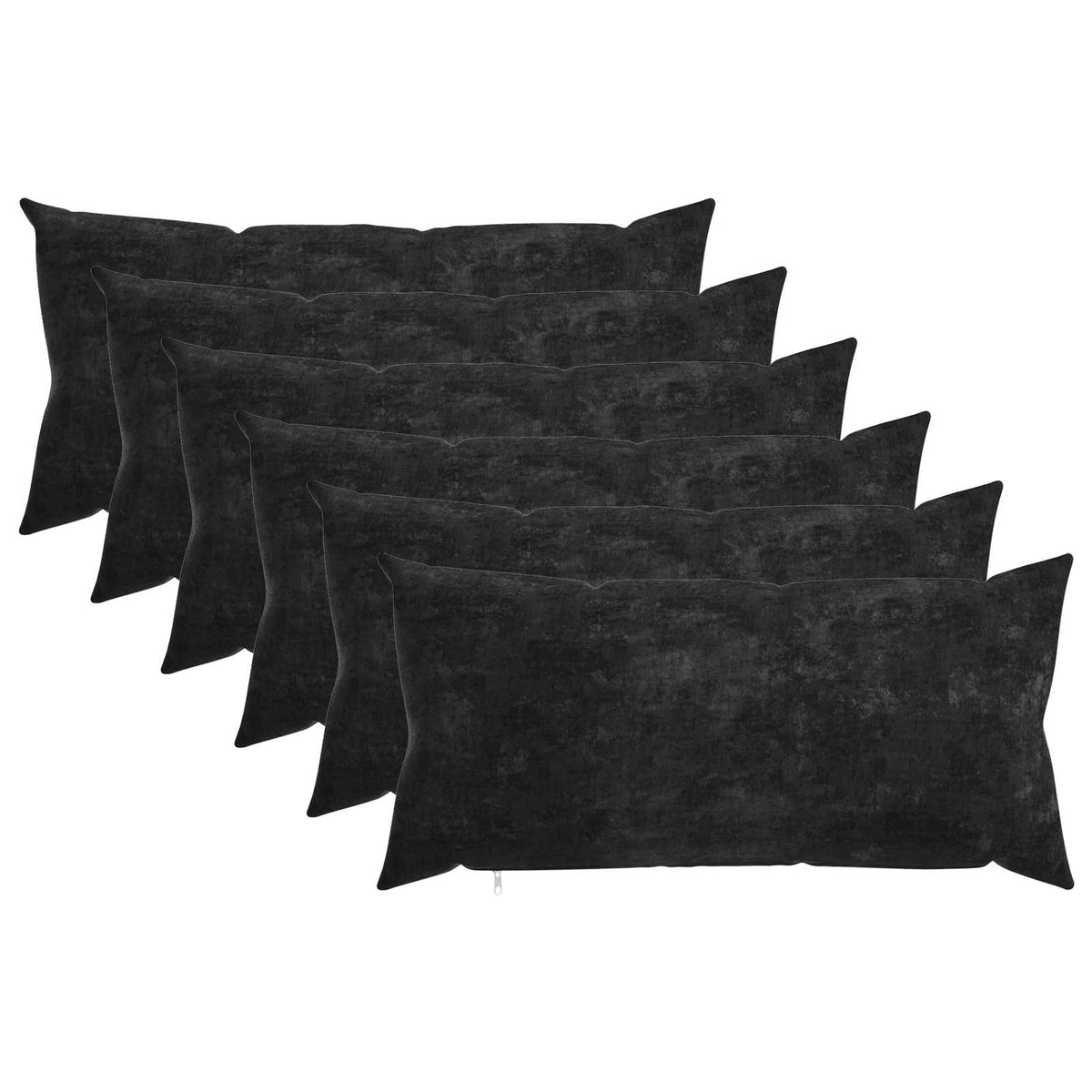 Μαξιλάρι 6 τμχ. HEERLEN Ανθρακί 40 x 80 cm Ύφασμα Chenille
