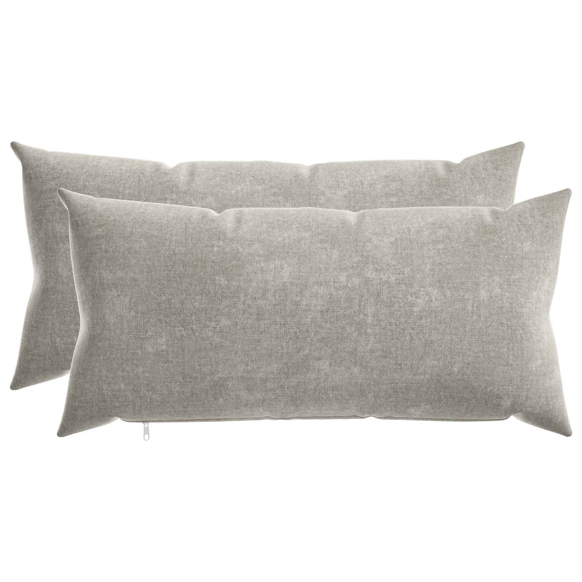 Μαξιλάρι 2 τμχ. HEERLEN Ανοιχτό γκρι 40 x 80 cm Ύφασμα Chenille - Pakobazaar