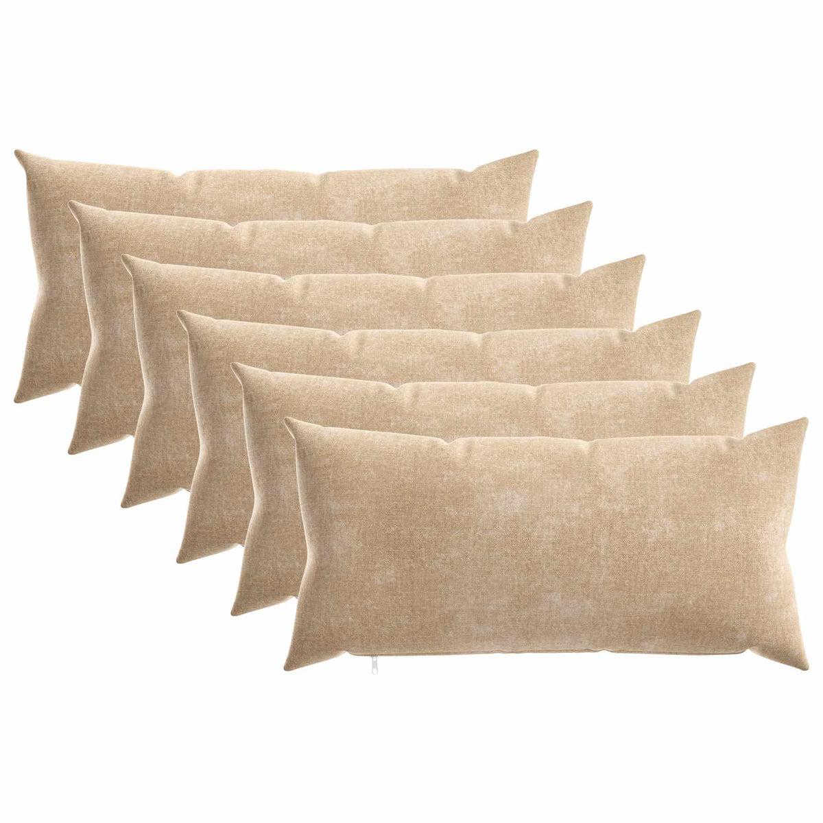 Μαξιλάρι 6 τμχ. HEERLEN Taupe 40 x 80 cm Ύφασμα Chenille - Pakobazaar