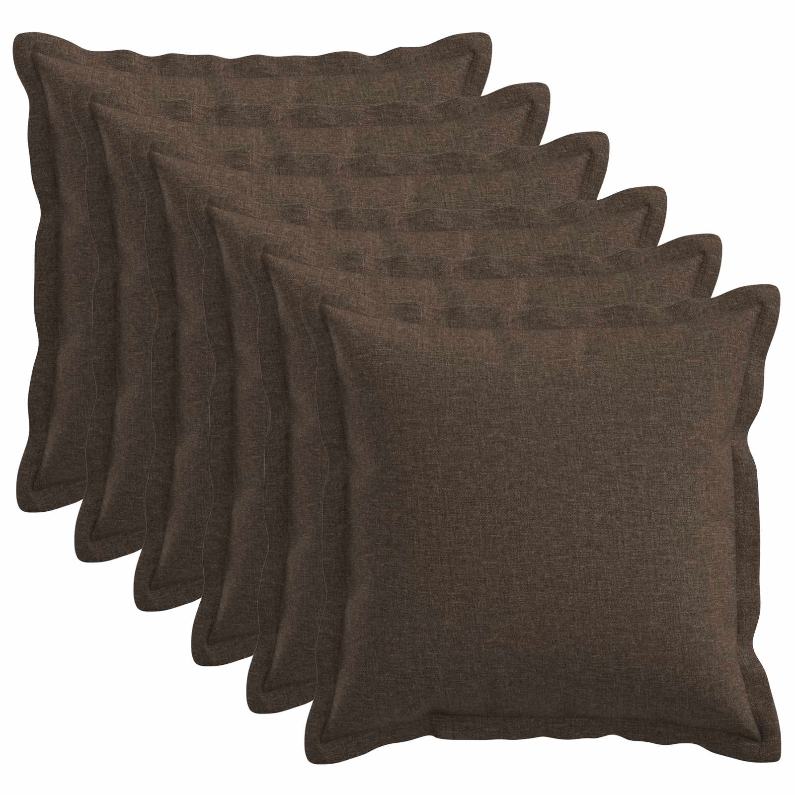 Μαξιλάρι με μαξιλάρι HOUTEN 6 τεμ. Taupe Ψεύτικο Λινό - Pakobazaar