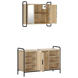 Σετ Ντουλαπιών Μπάνιου 2 τμχ. Sonoma Δρυς 65,5 x 34 x 61 εκ.