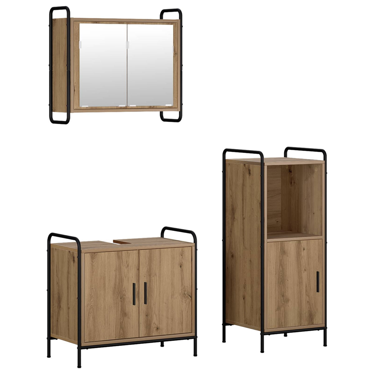 Σετ Ντουλαπιών Μπάνιου 3 τμχ. Artisan Δρυς 40 x 36 x 99,5 εκ.