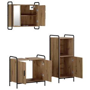 Σετ Ντουλαπιών Μπάνιου 3 τμχ. Artisan Δρυς 40 x 36 x 99,5 εκ.