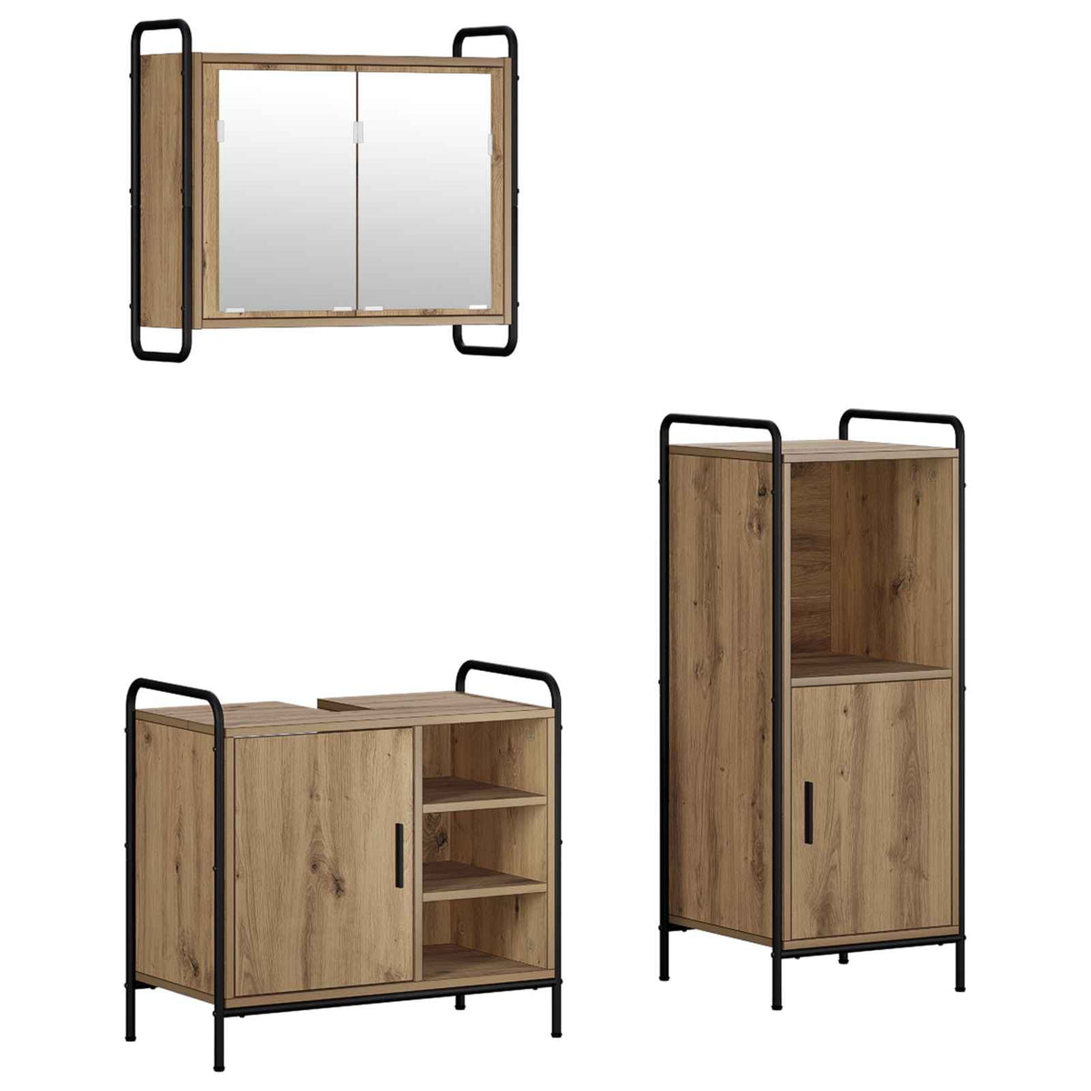 Σετ Ντουλαπιών Μπάνιου 3 τεμ. Artisan Δρυς 40 x 36 x 99,5 εκ.