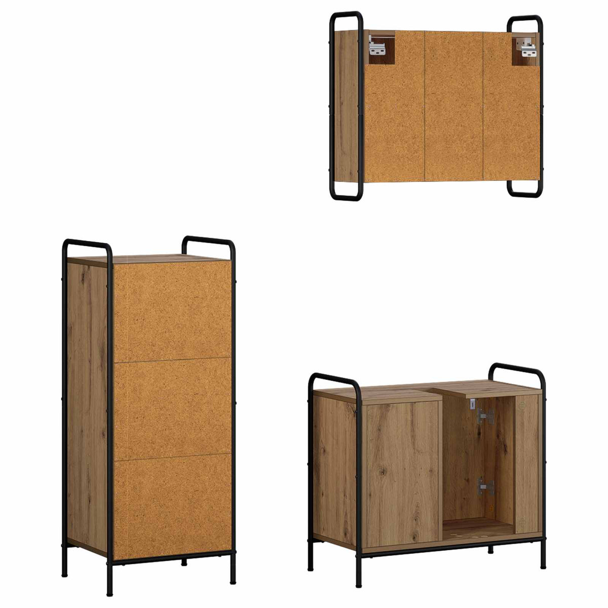 Σετ Ντουλαπιών Μπάνιου 3 τεμ. Artisan Δρυς 40 x 36 x 99,5 εκ.