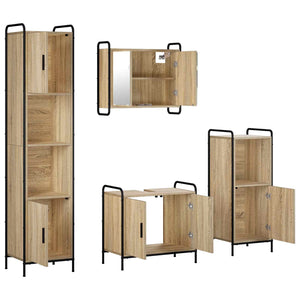 Σετ Ντουλαπιών Μπάνιου 4 τμχ. Sonoma Δρυς 40 x 36 x 181 εκ