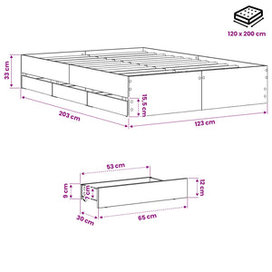 Σκελετός κρεβατιού με αποθήκευση Artisan Δρυς 120 x 200 cm - Pakobazaar