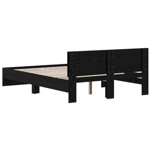Κρεβάτι με Κεφαλάρι Μαύρη Δρυς 160 x 200 cm Επεξεργασμένο ξύλο - Pakobazaar