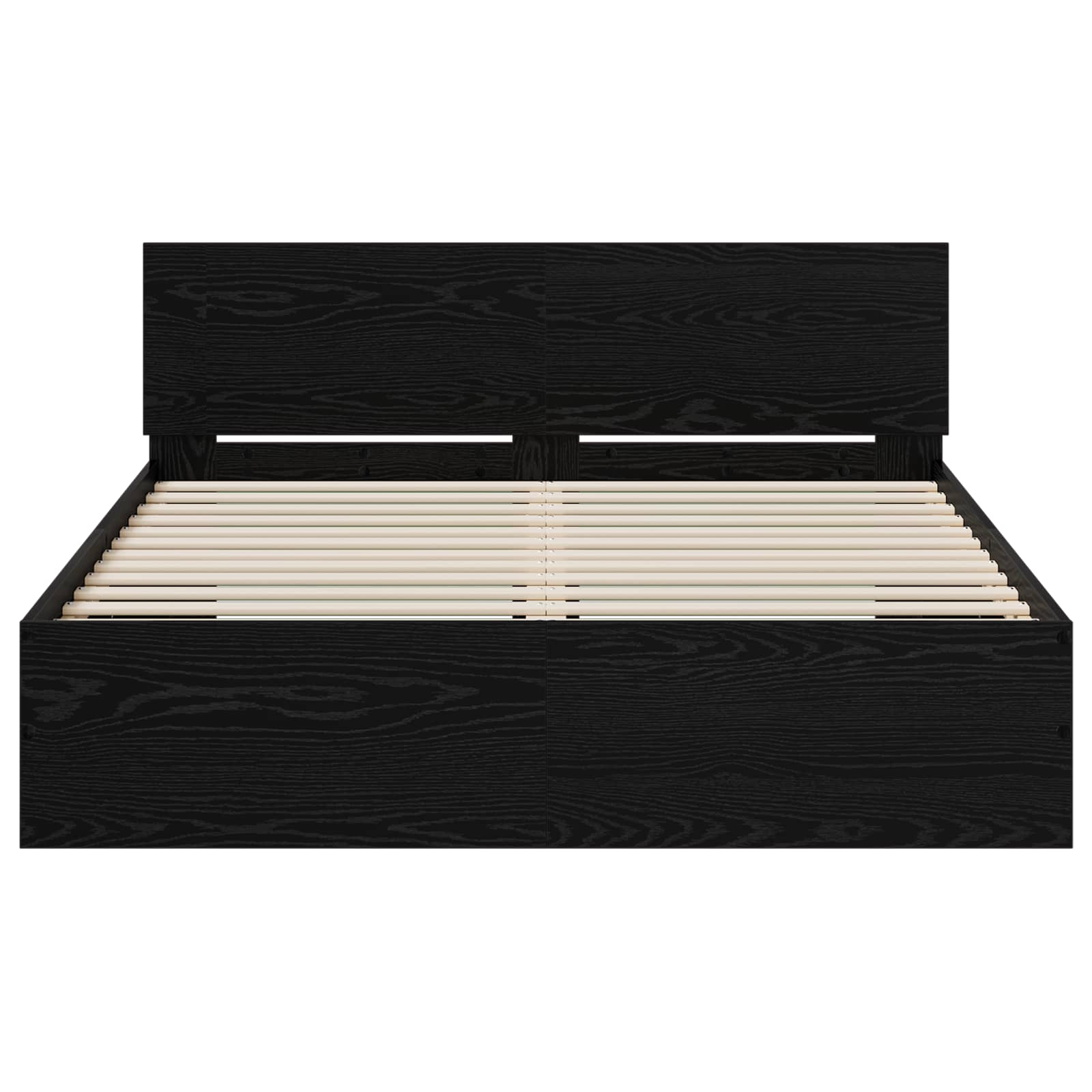 Κρεβάτι με Κεφαλάρι Μαύρη Δρυς 160 x 200 cm Επεξεργασμένο ξύλο - Pakobazaar