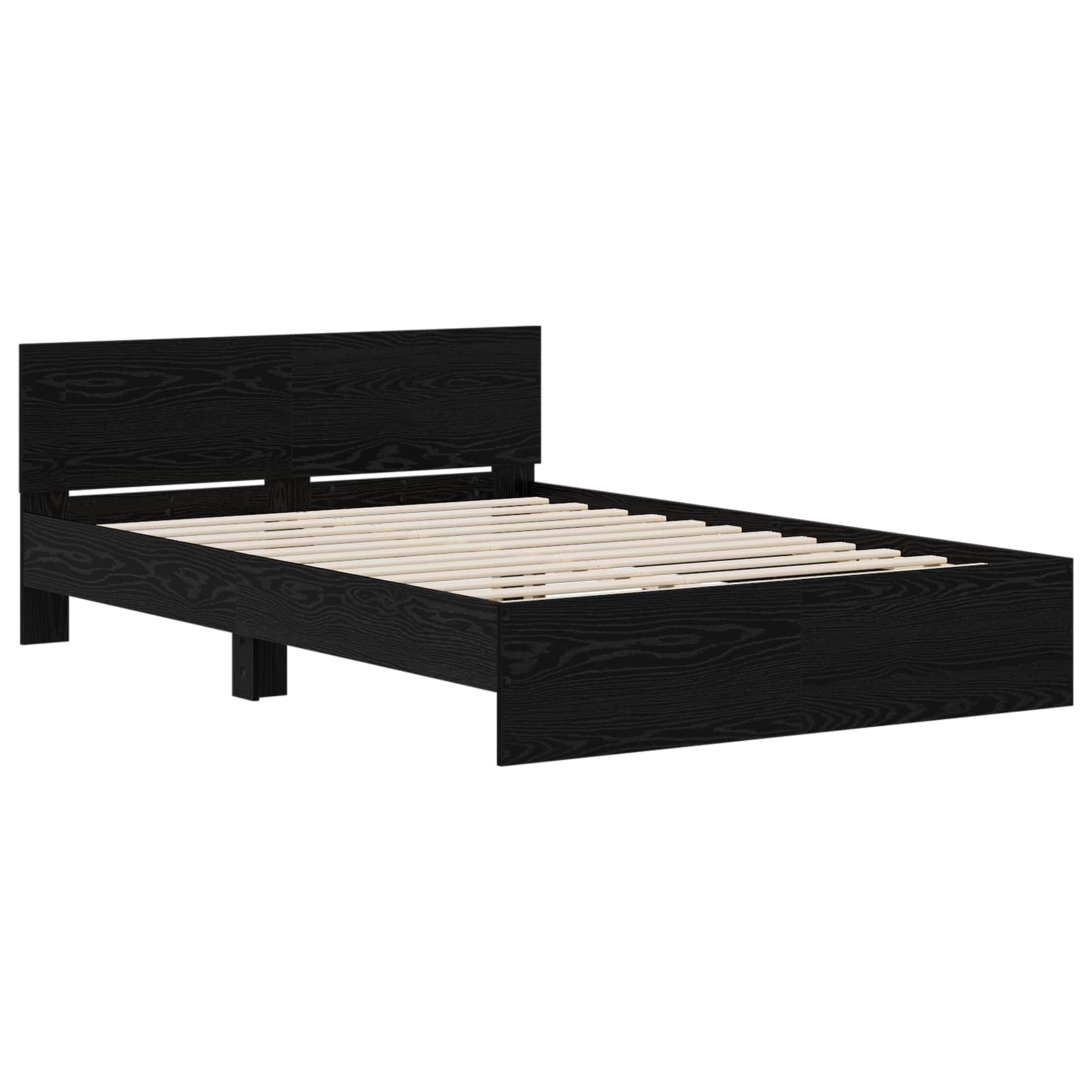 Κρεβάτι με Κεφαλάρι Μαύρη Δρυς 140 x 190 cm Επεξεργασμένο ξύλο - Pakobazaar