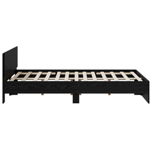 Κρεβάτι με Κεφαλάρι Μαύρη Δρυς 140 x 190 cm Επεξεργασμένο ξύλο - Pakobazaar