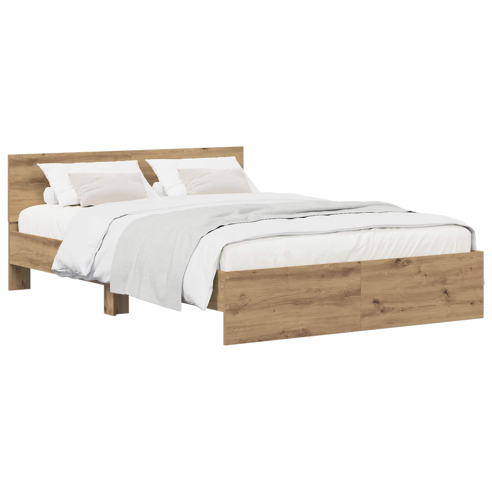 Κρεβάτι με Κεφαλάρι με κεφαλάρι Artisan Δρυς 135 x 190 cm - Pakobazaar