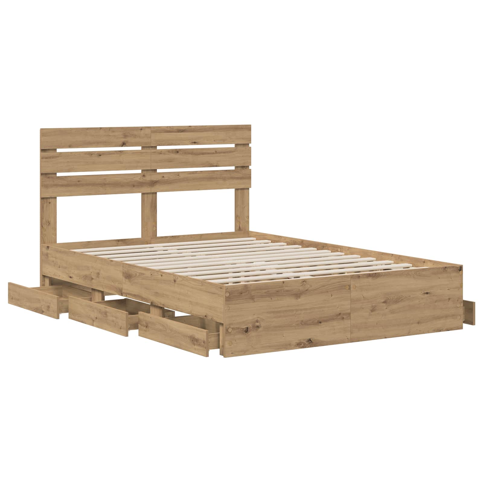 Bed Frame with Storage and Headboard Artisan Oak 120 x 200 cm - Pakobazaar