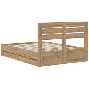 Bed Frame with Storage and Headboard Artisan Oak 120 x 200 cm - Pakobazaar