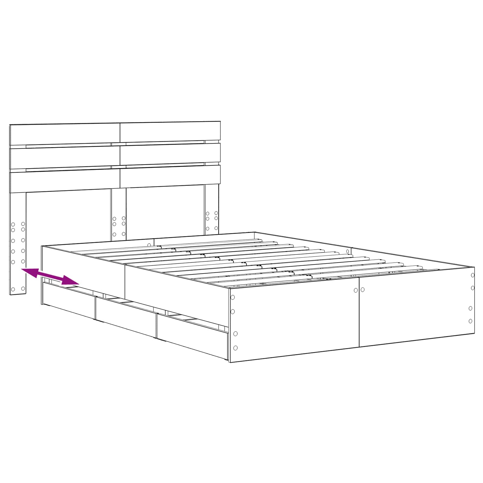 Bed Frame with Storage and Headboard Artisan Oak 120 x 200 cm - Pakobazaar