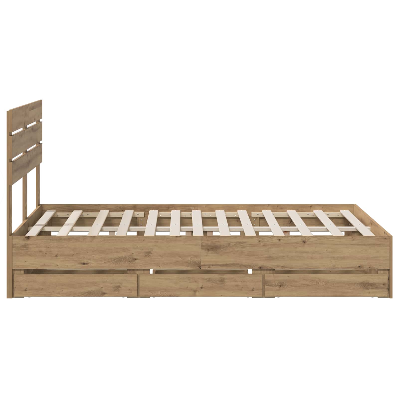 Bed Frame with Storage and Headboard Artisan Oak 120 x 200 cm - Pakobazaar