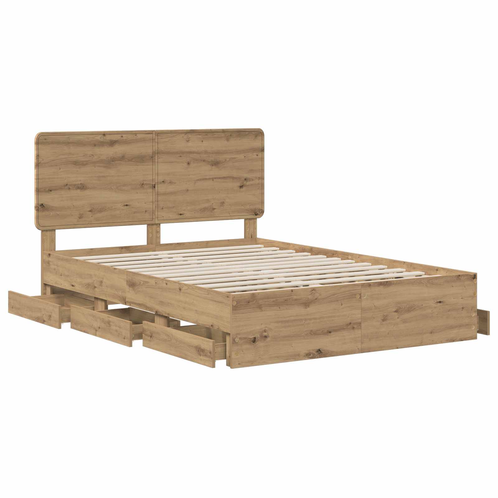 Bed Frame with Storage and Headboard Artisan Oak 120 x 200 cm - Pakobazaar