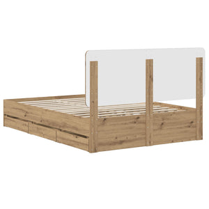 Bed Frame with Storage and Headboard Artisan Oak 120 x 200 cm - Pakobazaar